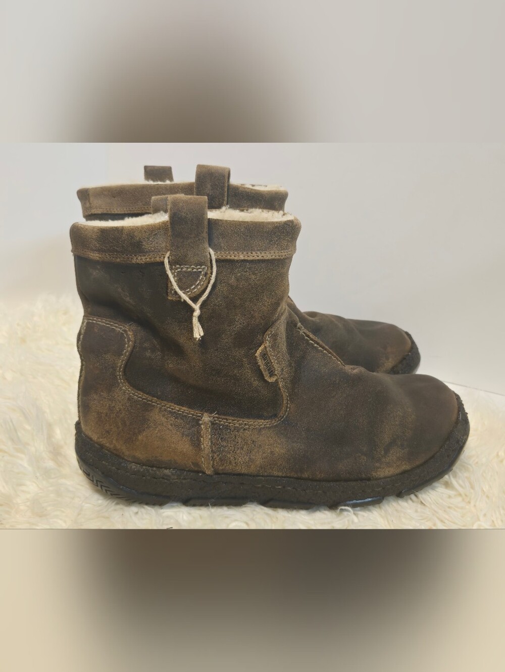 Clarks Brown Suede Shearling-Lined Boots